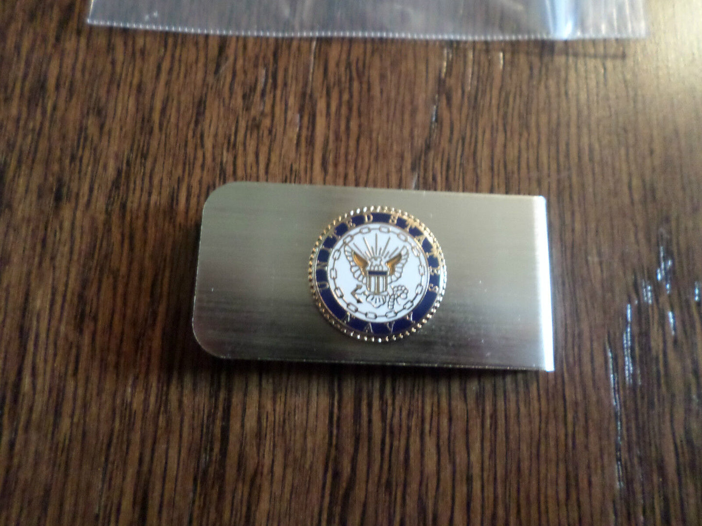 U.S MILITARY NAVY INSIGNIA LOGO METAL MONEY CLIP U.S.A MADE NEW IN BAGS