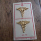 U.S MILITARY WWII MEDICAL CORPS COLLAR INSIGNIA NEW ON CARDS