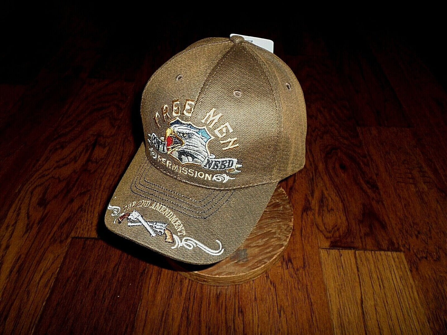 FREE MEN 2nd AMENDMENT PREMIUM OILSKIN 6 PANEL CAP EMBROIDERED HAT