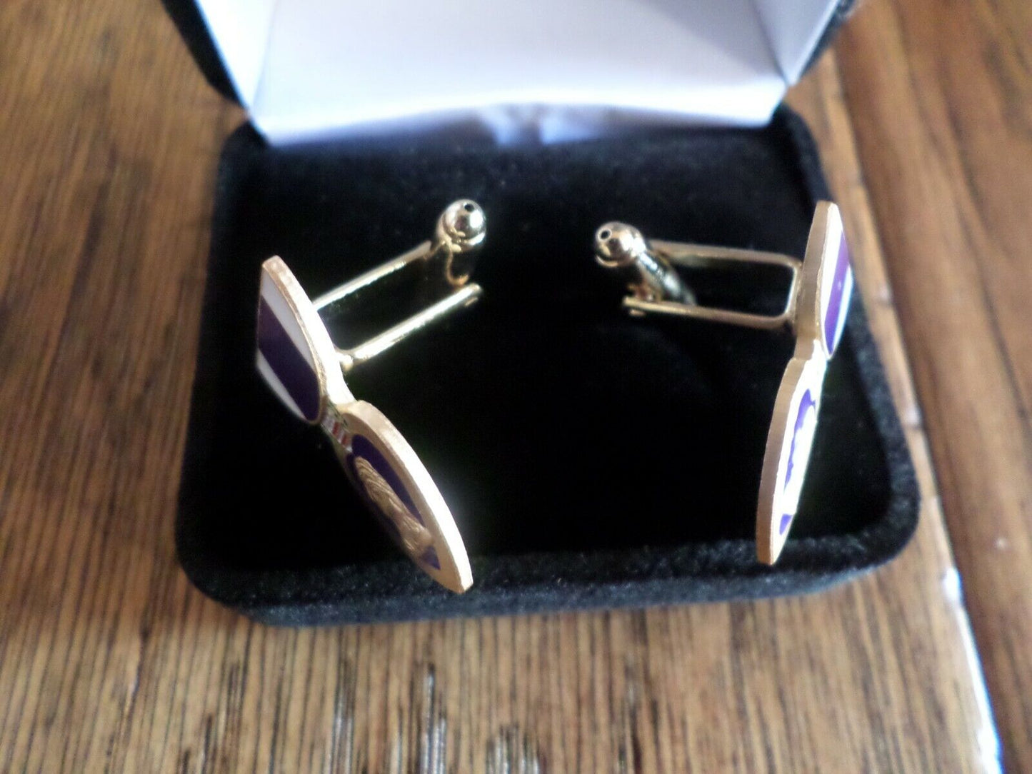 U.S MILITARY PURPLE HEART CUFFLINKS WITH JEWELRY BOX 1 SET CUFF LINKS BOXED