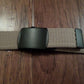 US MILITARY GRADE KHAKI WEB BELT WITH BLACK BUCKLE 54 INCHES USA MADE HEAVY WEB