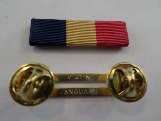 NAVY MARINE CORPS MEDAL RIBBON WITH BRASS RIBBON HOLDER US MILITARY ISSUE
