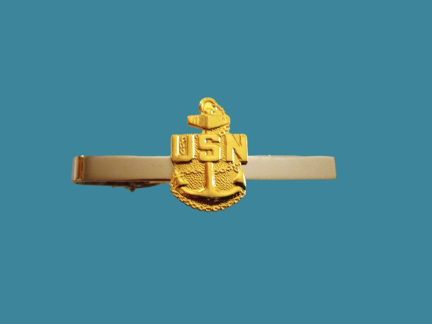 U.S MILITARY NAVY CPO TIE BAR CHIEF PETTY OFFICER TIE TAC USA MADE CLIP ON