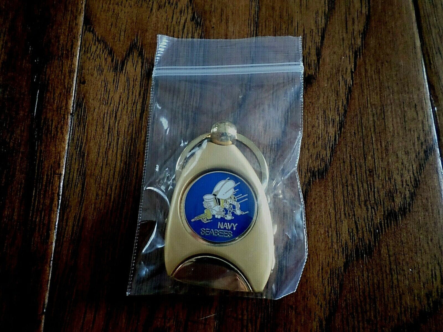 MILITARY NAVY SEABEES SERVICE KEY CHAIN KEY RING NEW HEAVY DUTY METAL ...