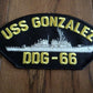 U.S NAVY SHIP HAT PATCH USS GONZALEZ DDG-66 SHIP PATCH HEAT TRANSFER