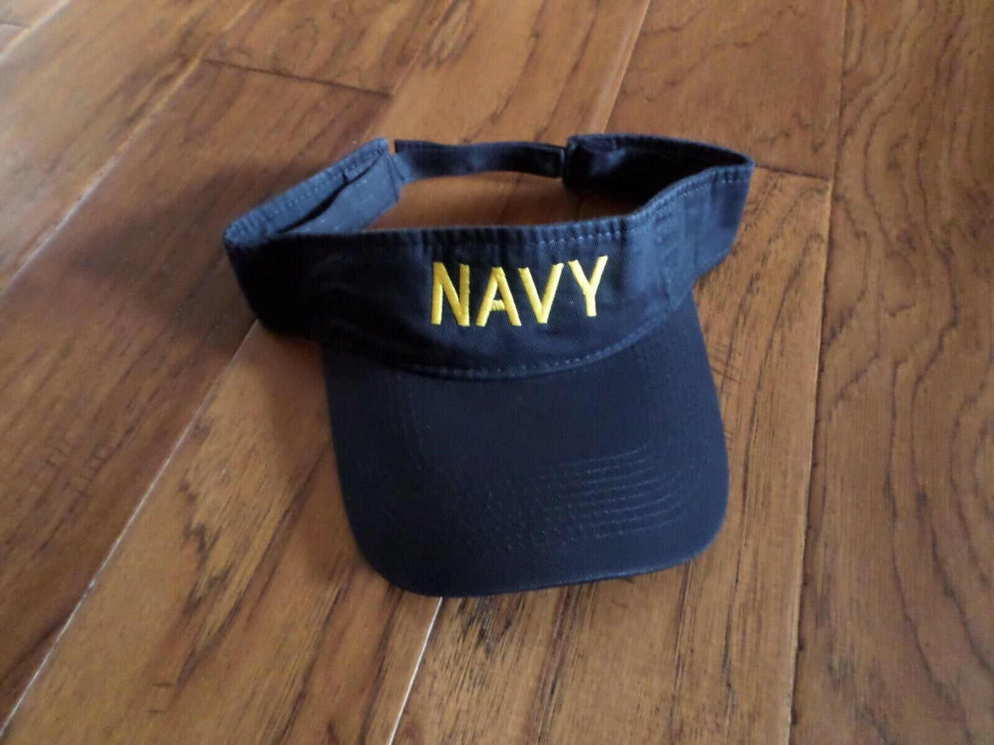 U.S NAVY SUN VISOR CAP BLUE HAT WITH EMBROIDERED YELLOW NAVY