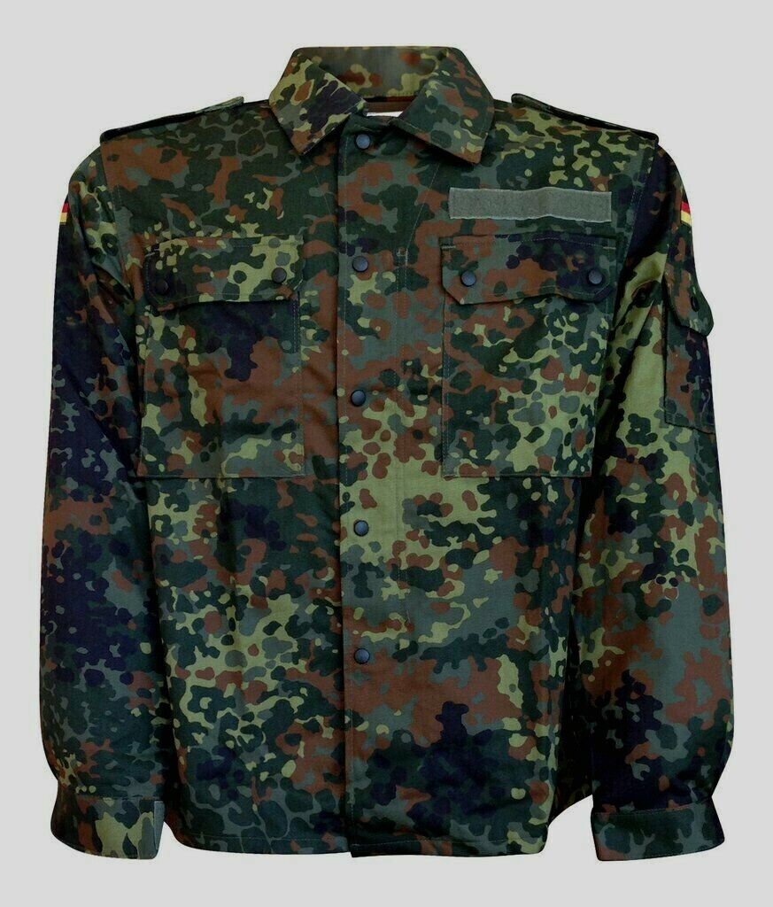 NEW GERMAN ARMY ISSUE FLECKTARN FLECK CAMOUFLAGE SHIRT/JACKET SIZE 44" LARGE