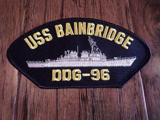 USS BAINBRIDGE DDG-96 U.S NAVY SHIP HAT PATCH U.S.A MADE HEAT TRANSFER