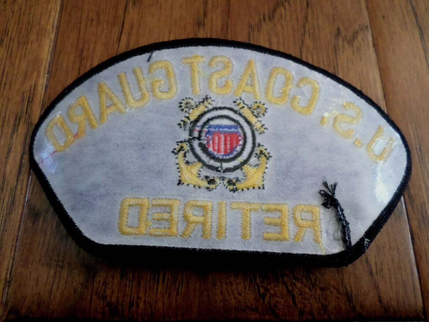 U.S COAST GUARD RETIRED HAT PATCH HEAT TRANSFER 5 1/4" X 2 3/4" INCHES