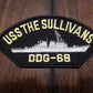 USS SULLIVANS DDG-68 U.S.NAVY SHIP HAT PATCH DESTROYER MADE IN THE U.S.A