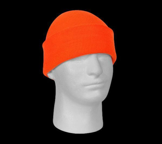 NEW WATCH CAP BLAZE ORANGE ACRYLIC 2 PLY KNIT U.S.A MADE BEANIE