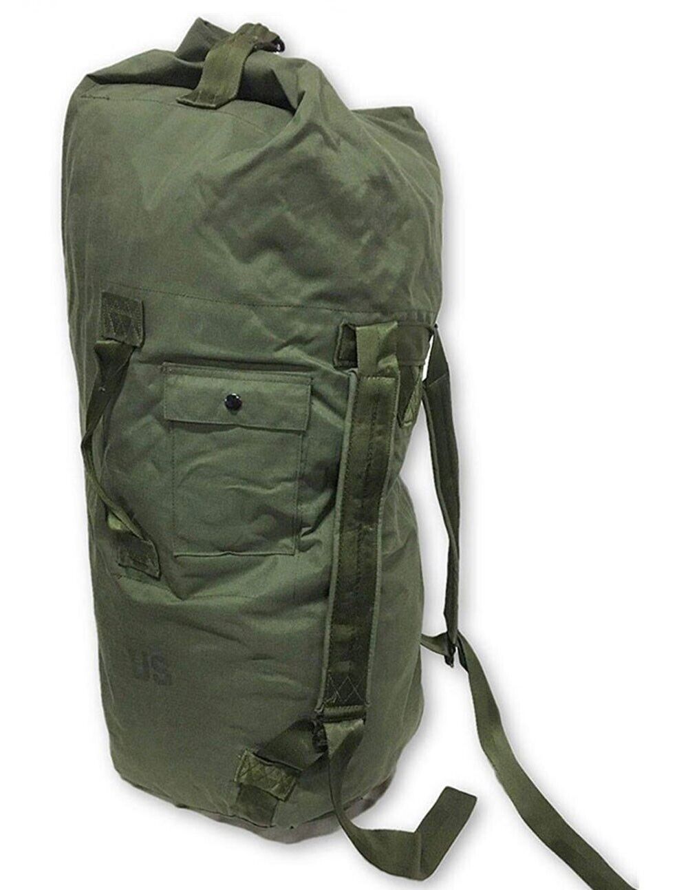 NEW VINTAGE MILITARY ISSUE CANVAS DUFFLE BAG EQUIPMENT SEA BAG USA MADE