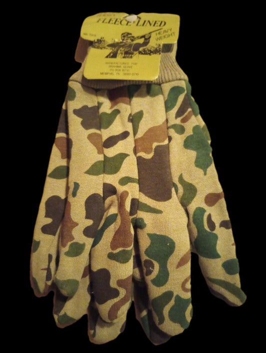 WOODLAND CAMOUFLAGE  JERSEY GLOVES  MADE IN THE U.S.A BRAHMA GLOVE COMPANY