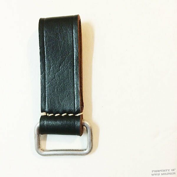 KEY FOB BELT KEEPER GENUINE BLACK LEATHER METAL HARDWARE EQUIPMENT OR KEY HOLDER