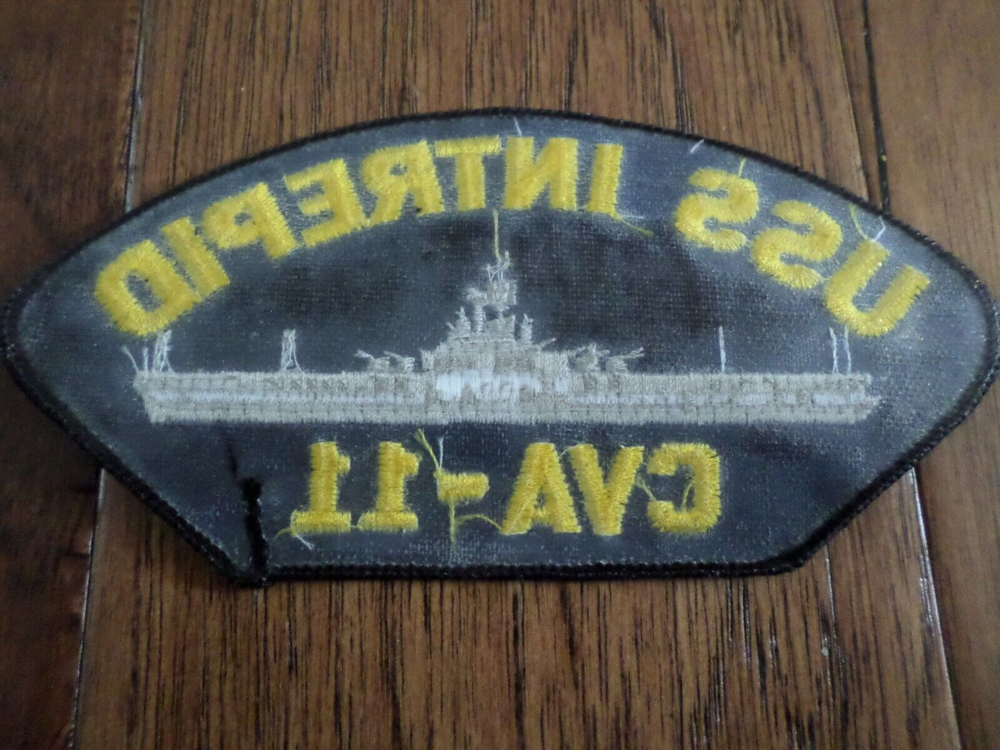 USS INTREPID CVA-11 U.S NAVY CARRIER SHIP HAT PATCH U.S.A MADE HEAT TRANSFER