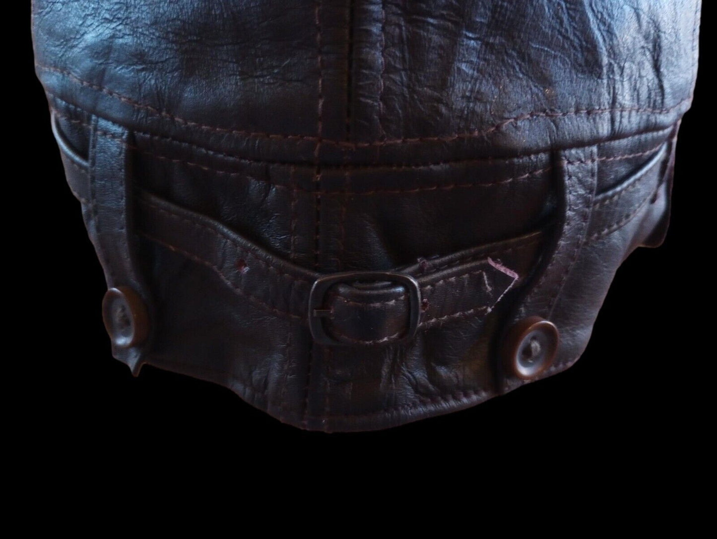 LEATHER AVIATOR HELMET CAP WWII GERMAN BROWN NEW REPRODUCTION LARGE