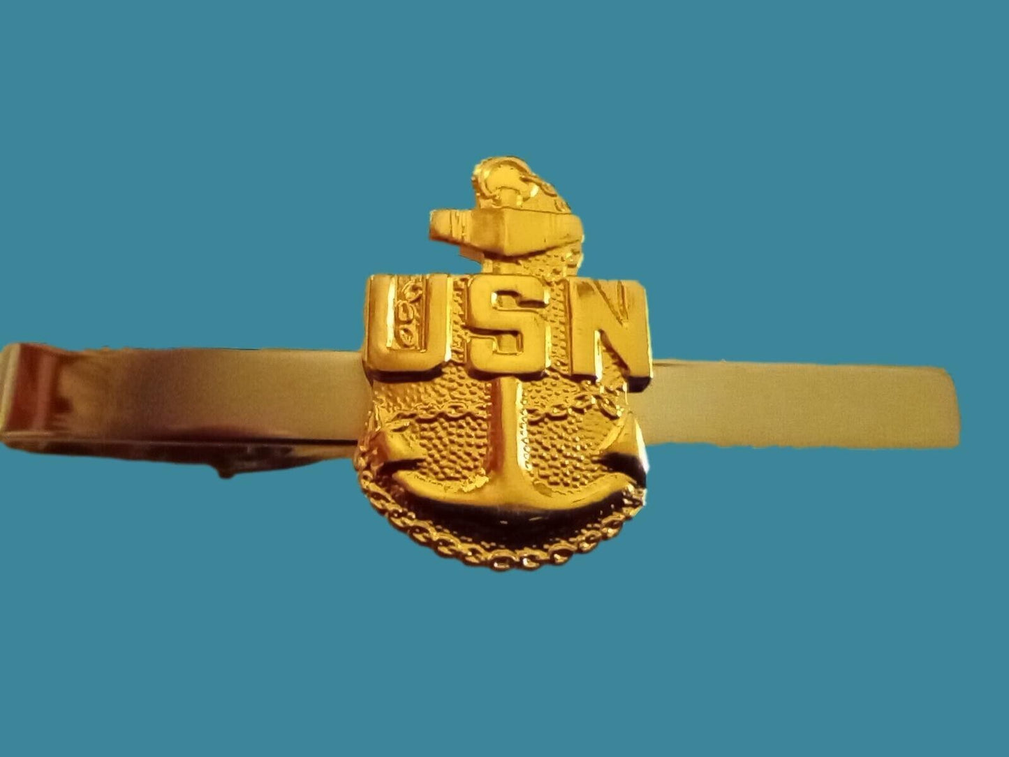 U.S MILITARY NAVY CPO TIE BAR CHIEF PETTY OFFICER TIE TAC USA MADE CLIP ON