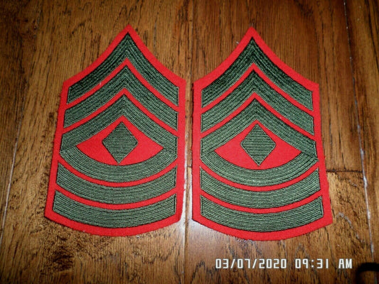 MARINE CORPS FIRST SERGEANT SHOULDER PATCHES ALPHA SERVICE DRESS UNIFORM CHEVRON