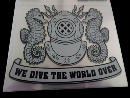 U.S MILITARY NAVY DEEP SEA DIVER WINDOW DECAL STICKER 5.25" X 4.25" INCHES