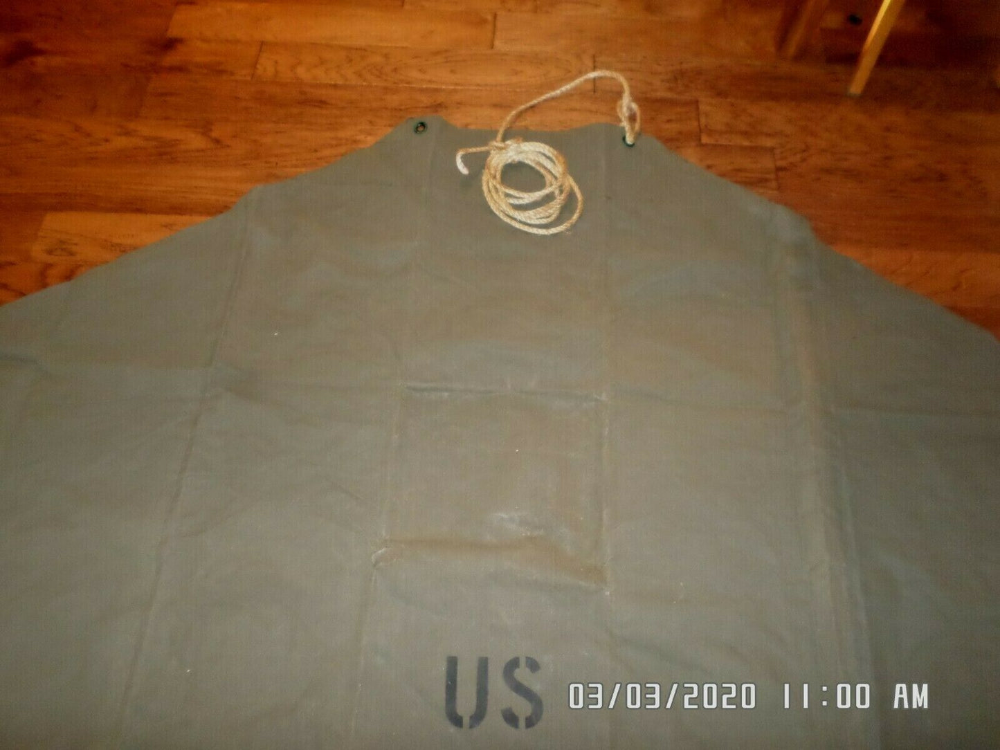 U.S ARMY CANVAS COVER GENERAL PURPOSE TENT COVER STORAGE TARP FLOOR MILITARY