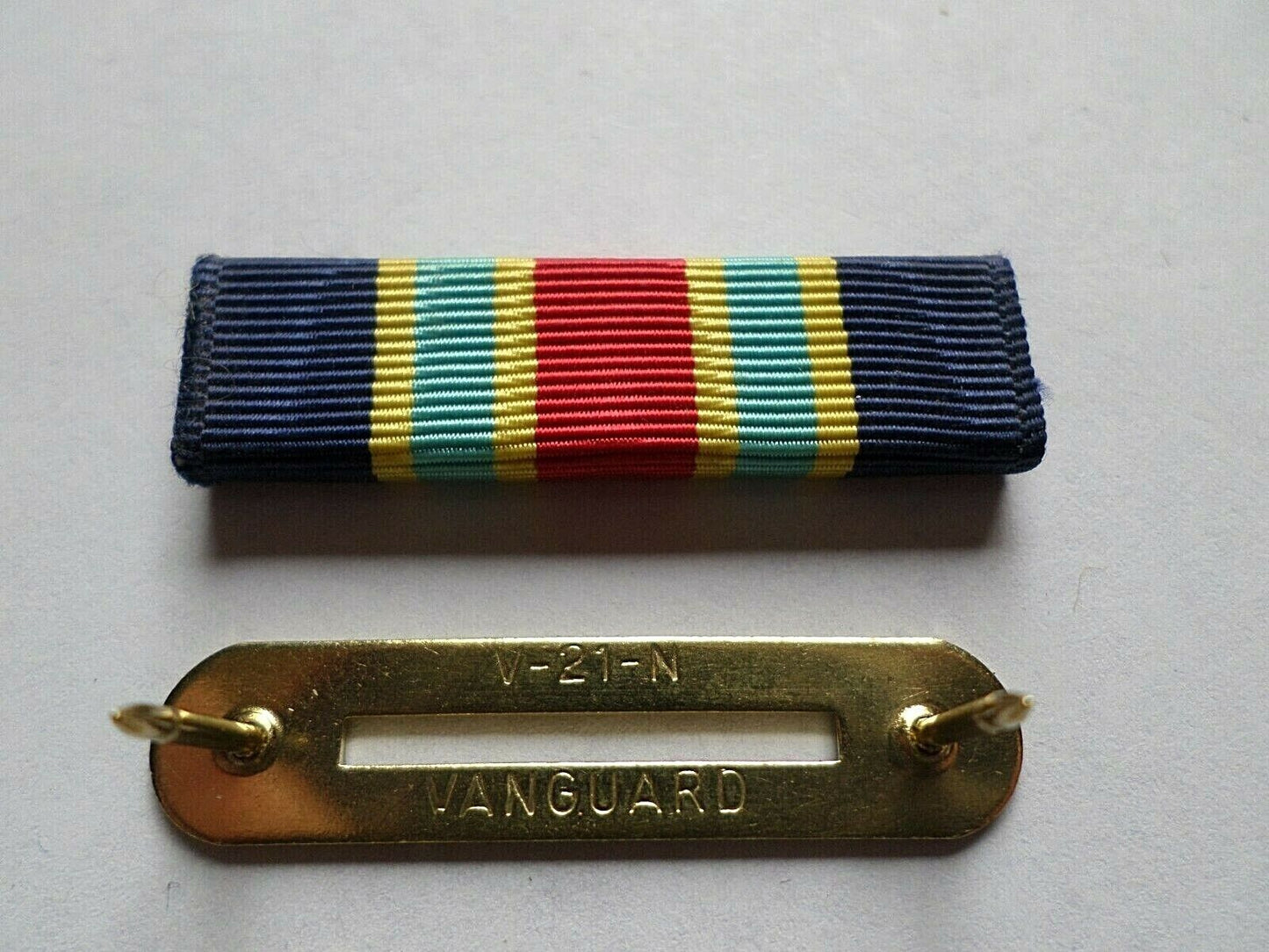 NAVY FLEET MARINE FORCE RIBBON WITH BRASS RIBBON HOLDER US MILITARY VETERAN