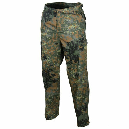 GERMAN FLECKTARN CAMOUFLAGE PANTS MILITARY BDU CARGO 6 POCKET FATIGUE TROUSERS