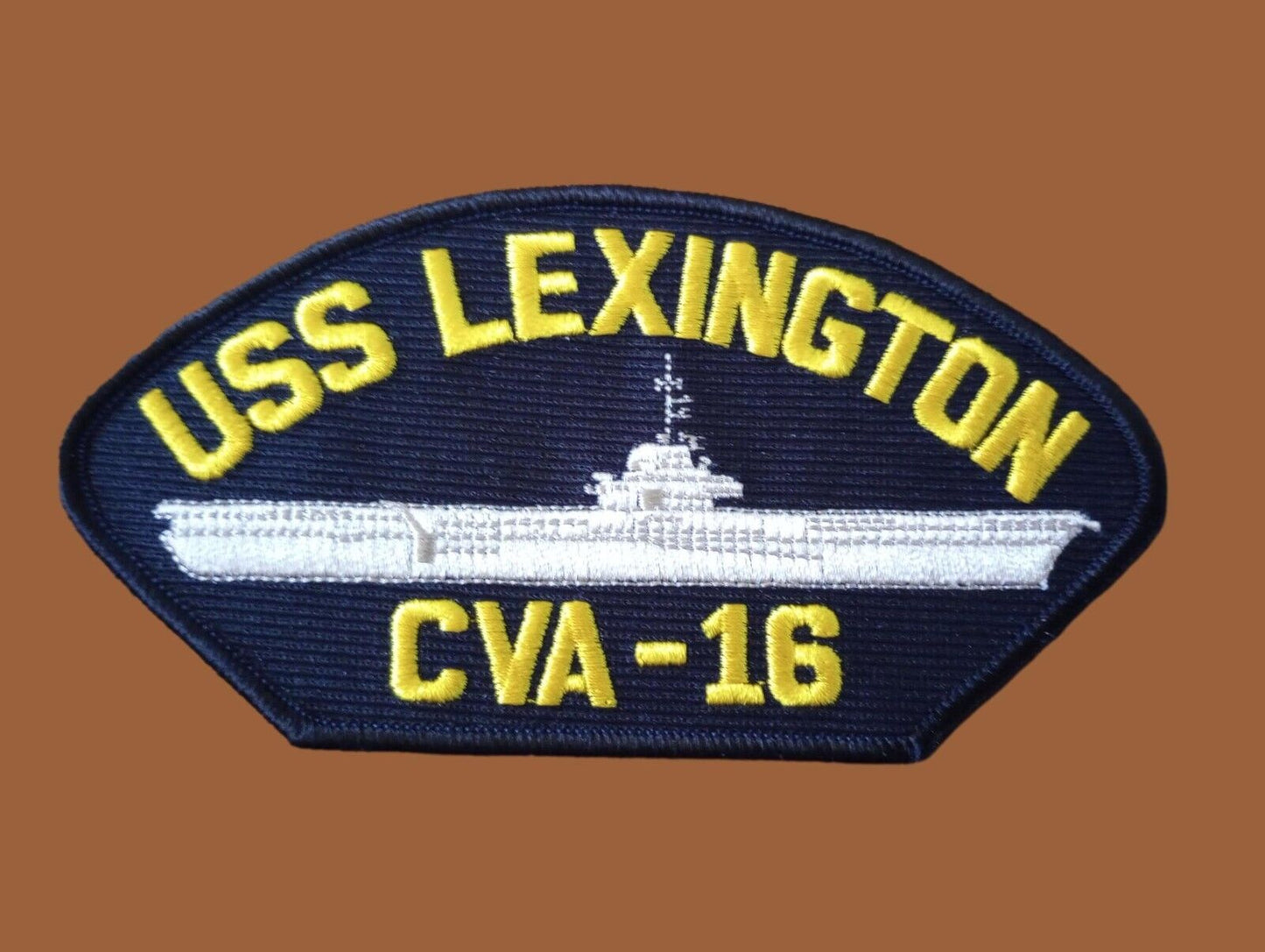 USS LEXINGTON CVA-16 U.S NAVY CARRIER SHIP HAT PATCH U.S.A MADE HEAT TRANSFER