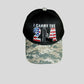 I CARRY THE 2nd AMENDMENT 6 PANEL CAP EMBROIDERED HAT DIGITAL CAMOUFLAGE BILL