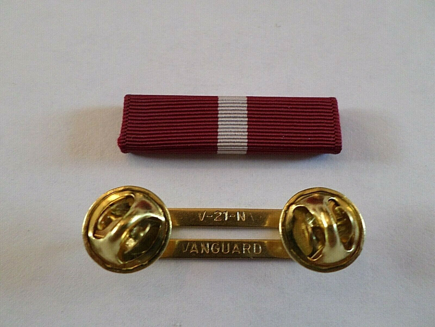 COAST GUARD GOOD CONDUCT RIBBON WITH BRASS RIBBON HOLDER VETERAN