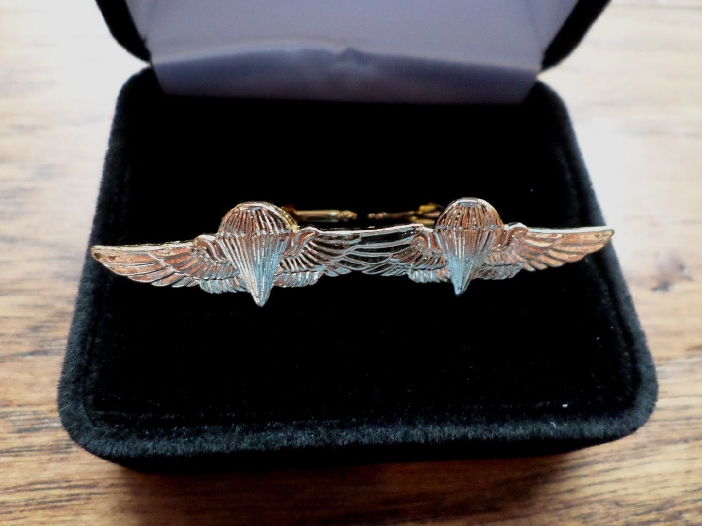 U.S MILITARY MARINE CORPS JUMP WINGS CUFFLINKS WITH JEWELRY BOX 1 SET USMC BOXED