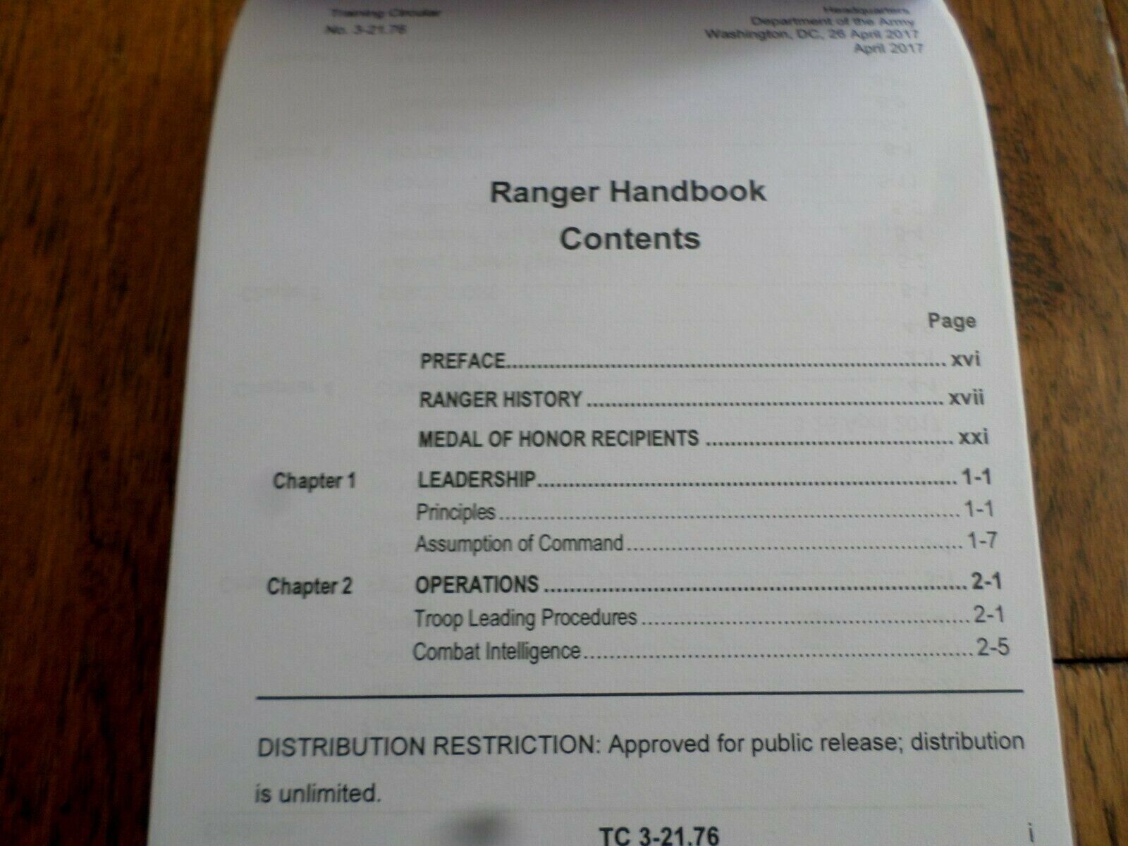 U.S ARMY RANGER HANDBOOK TRAINING BOOK MILITARY RANGER GUIDE BOOK