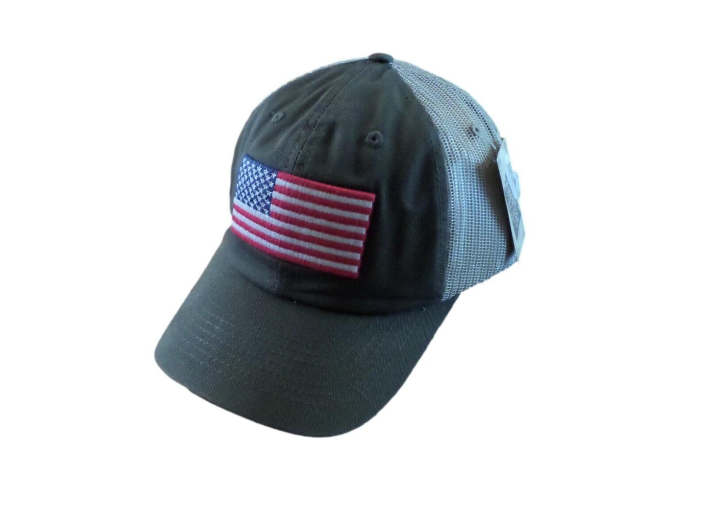 U.S American Flag Hat Cap Cotton Mesh Back OD Green Baseball Cap