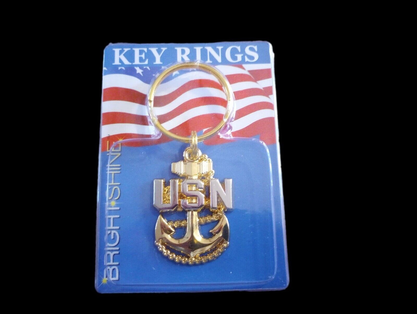 MILITARY NAVY METAL KEY CHAIN RING U.S NAVY CPO INSIGNIA CHIEF PETTY OFICER NEW