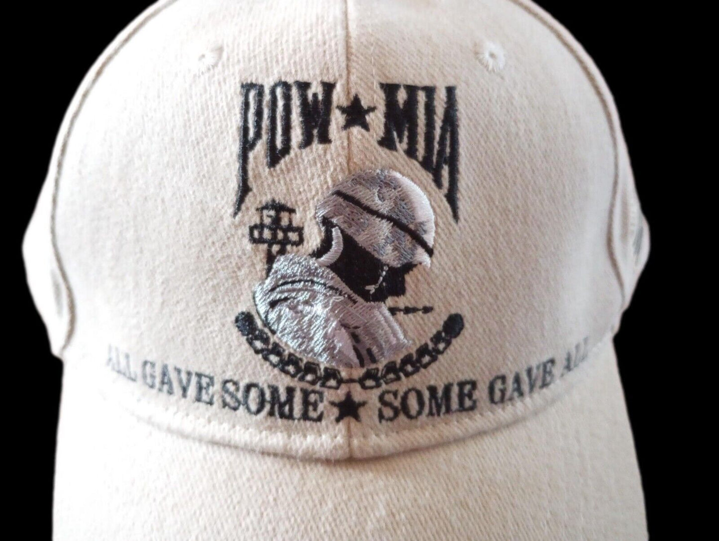 POW MIA HAT MILITARY PRISONER OF WAR MISSING IN ACTION CAP KHAKI