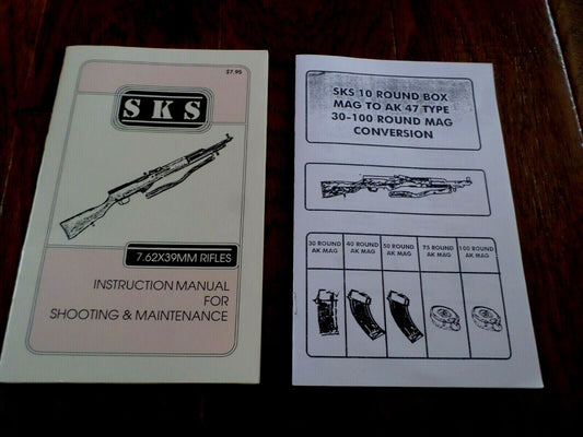 SKS 7.62 X 39 RIFLE SHOOTING AND MAINTENANCE S.K.S HANDBOOK WITH COMPANION BOOK