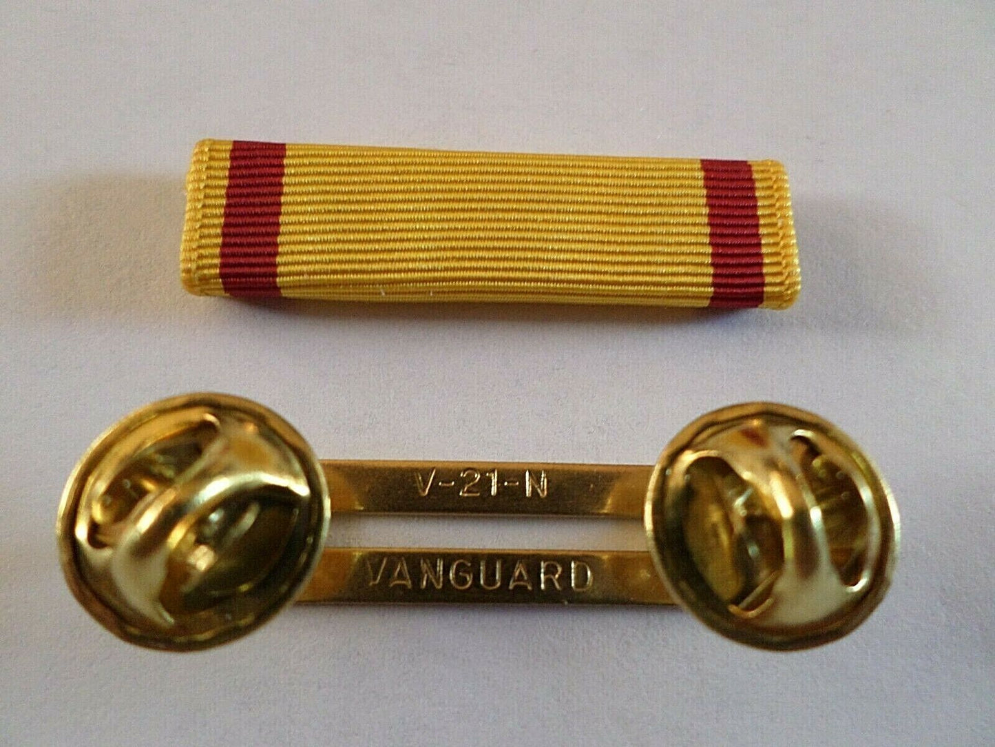 COAST GUARD CHINA SERVICE MEDAL RIBBON WITH BRASS RIBBON HOLDER VETERAN