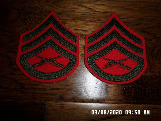 MARINE CORPS STAFF SERGEANT PATCHES ALPHA SERVICE FEMALE DRESS UNIFORM CHEVRON