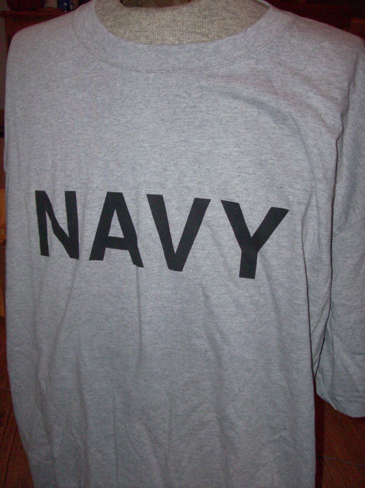 U.S MILITARY NAVY GRAY T SHIRT SIZE XXX- LARGE MADE IN THE U.S.A BY PROPPER