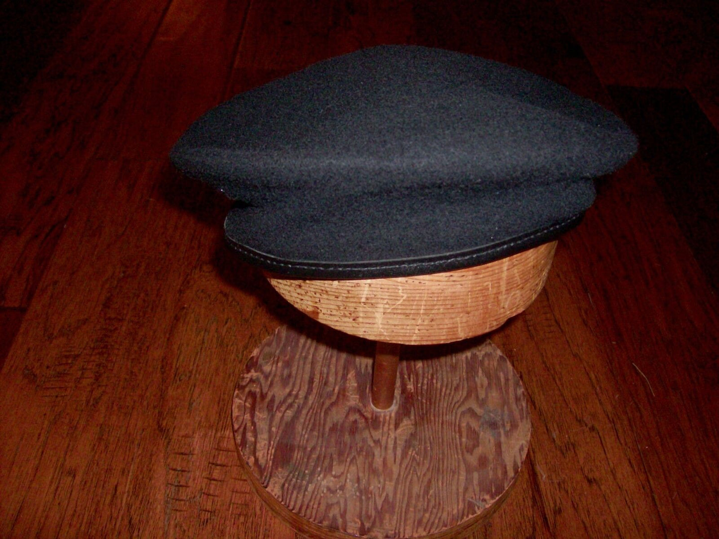 U.S MILITARY ISSUE BLACK WOOL BERET MADE IN THE U.S.A BY BANCROFT SIZE 7 3/4 XL