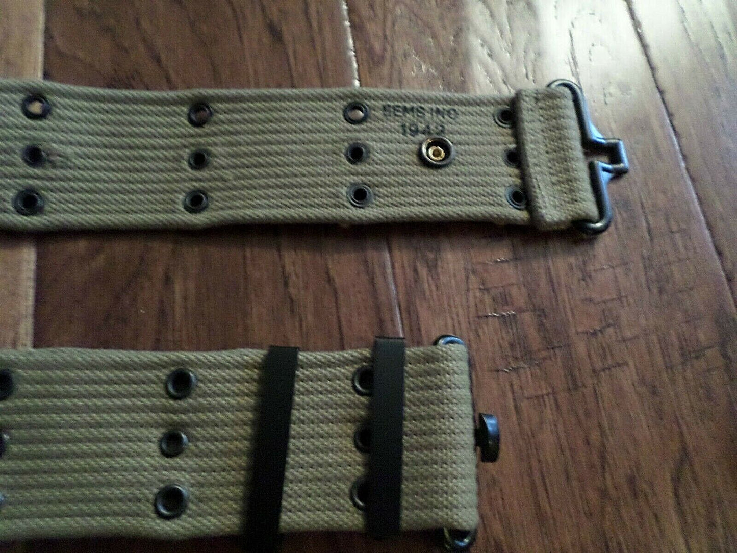 WWII US MILITARY M-1910 PISTOL COMBAT BELT ADJUSTABLE KHAKI REPRODUCTION