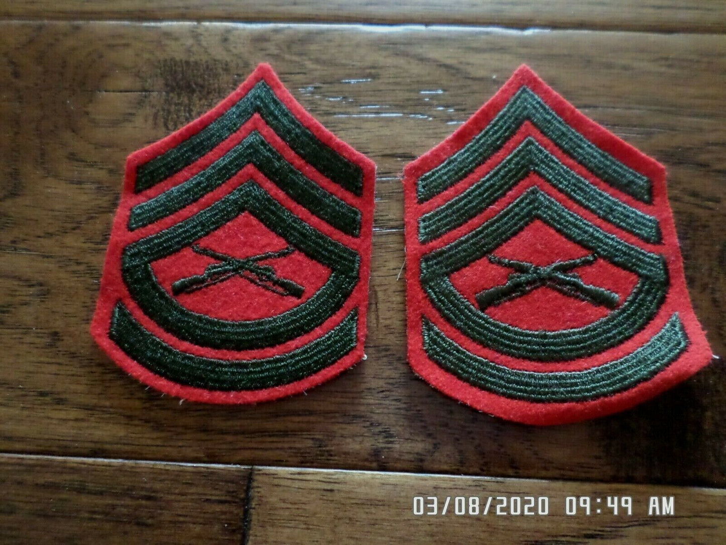 MARINE CORPS GUNNERY SERGEANT PATCHES SERVICE FEMALE DRESS UNIFORM CHEVRON