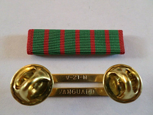 FRENCH CROIX DE GUERRE RIBBON WITH BRASS RIBBON HOLDER U.S MILITARY VETERAN