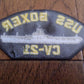 USS BOXER CV-21 U.S NAVY SHIP HAT PATCH CARRIER U.S.A MADE HEAT TRANSFER