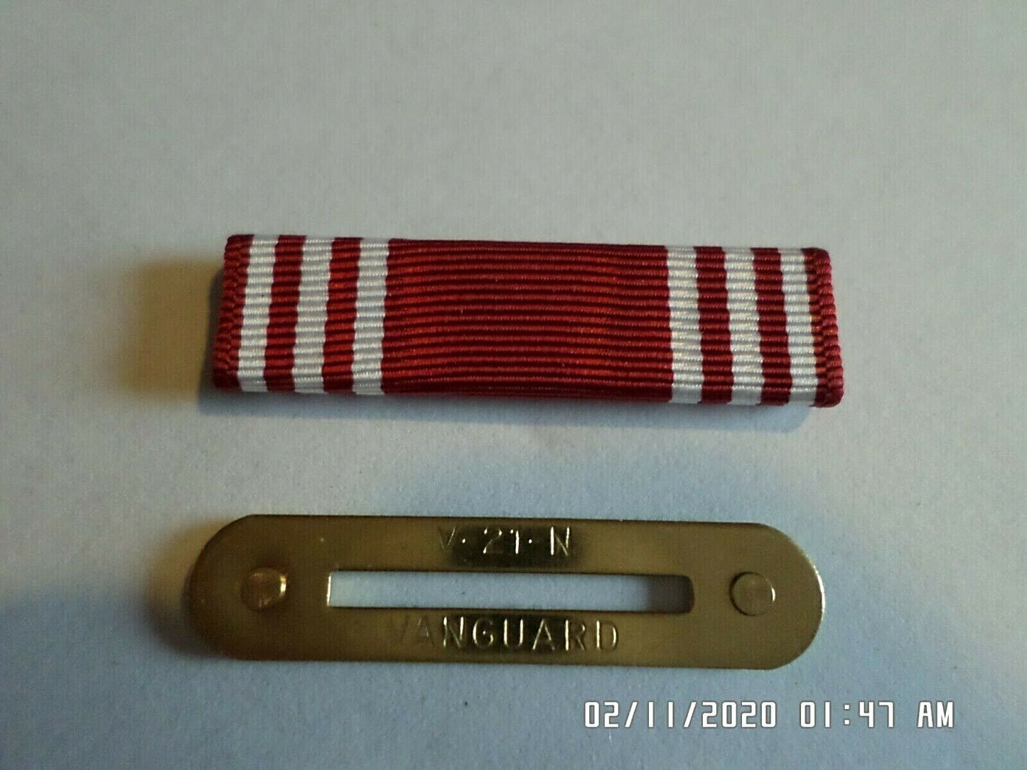 ARMY GOOD CONDUCT SERVICE RIBBON WITH RIBBON HOLDER US MILITARY VETERAN GI ISSUE