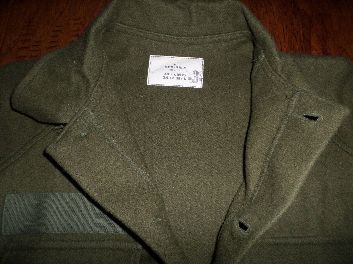 U.S MILITARY WOOL SHIRT ARMY COLD WEATHER SIZE SMALL NEW 1978 VINTAGE