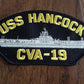 USS HANCOCK CVA-19 U.S NAVY CARRIER SHIP HAT PATCH U.S.A MADE HEAT TRANSFER