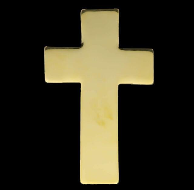 GOLD CHAPLAIN CROSS HAT PIN CHRISTIAN CROSS GOLD IN COLOR LAPEL PIN