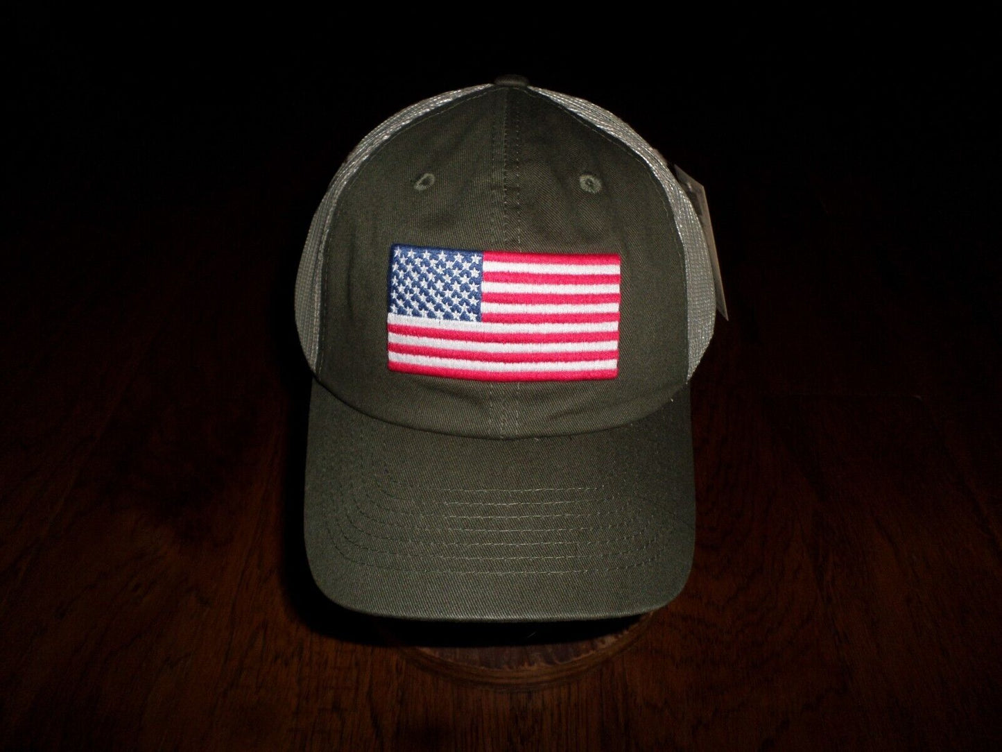 U.S American Flag Hat Cap Cotton Mesh Back OD Green Baseball Cap