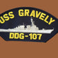 U.S NAVY SHIP HAT PATCH USS GRAVELY DDG-107 SHIP PATCH HEAT TRANSFER