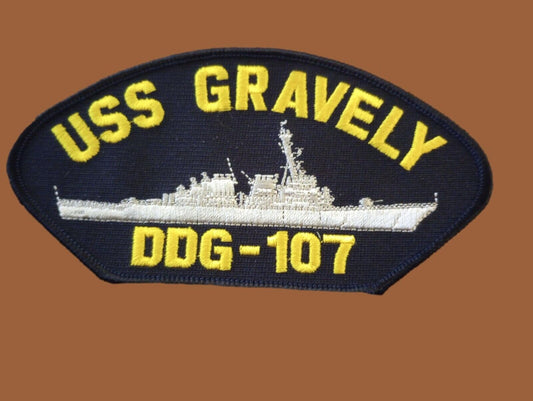 U.S NAVY SHIP HAT PATCH USS GRAVELY DDG-107 SHIP PATCH HEAT TRANSFER